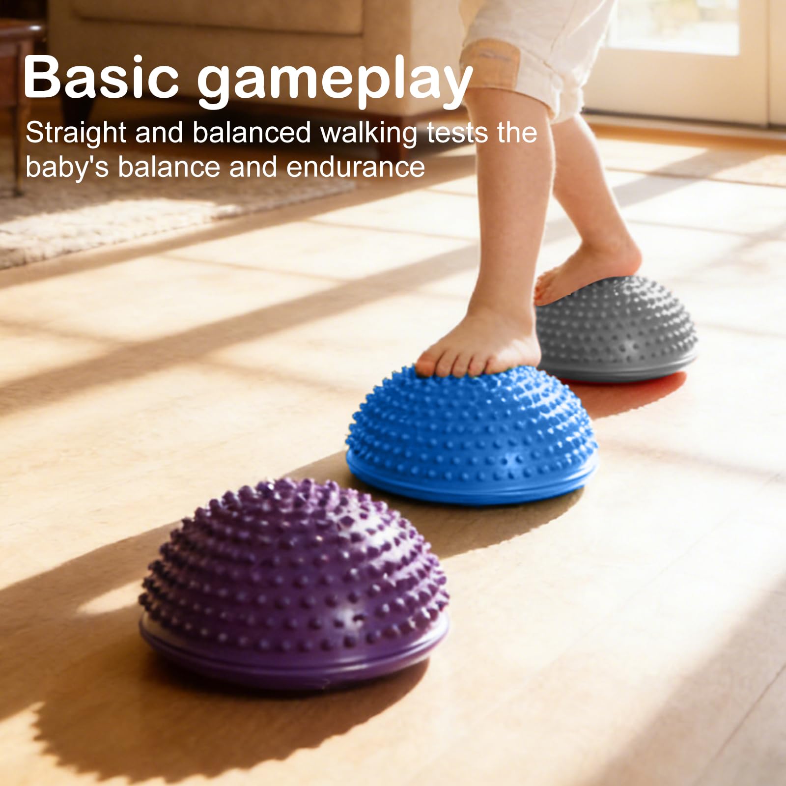 BORDEAG 3 pezzi Balance Board emisfero, equilibrio riccio fitness emisfero, cuscino di equilibrio, per il corpo, massaggio di coordinazione
