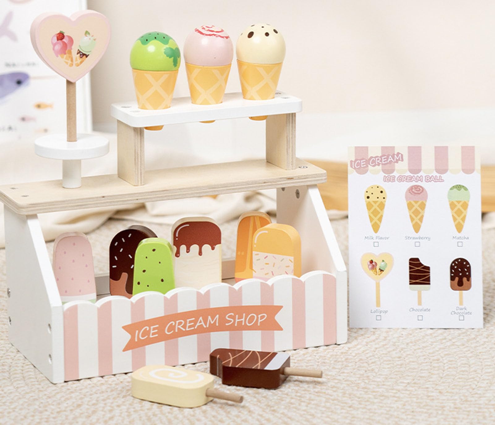 Set Gioco di Finzione Gelateria, Giocattolo per Giochi di Ruolo nel Negozio di Dolci