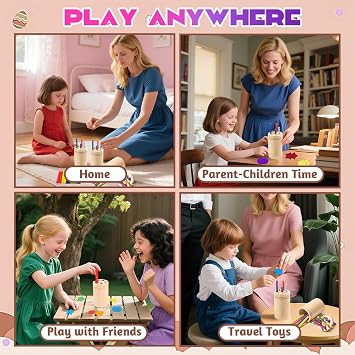 Montessori Wooden Toys for 1 2 3 Years Boys Girls,Wooden Color Sorting & Development Toy | Birthday Gifts for Toddlers 1-3 Year Olds | Educational Learning Toys for 1 2 3 Year Old Boy Girl