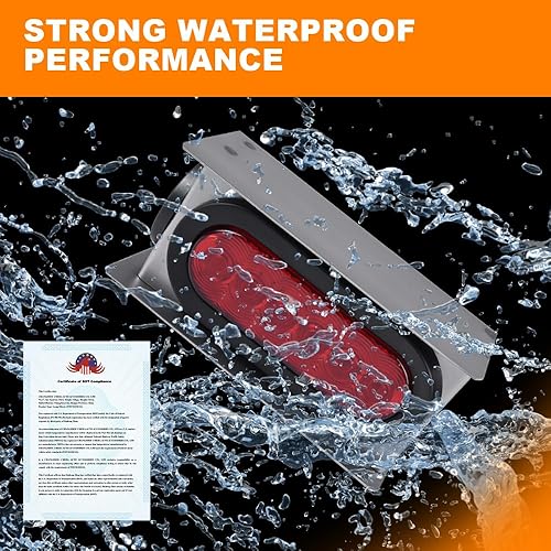 Miniatura 2 de G-PLUS Kit de luces traseras LED de acero para remolque, compatible con remolque/camión con luz trasera ovalada de 6 pulgadas y lámpara de marcador