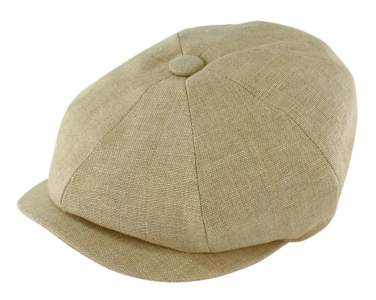 Failsworth Millinery Irish Linen Alfie Cap in Natural, Size: Medium (57cm)