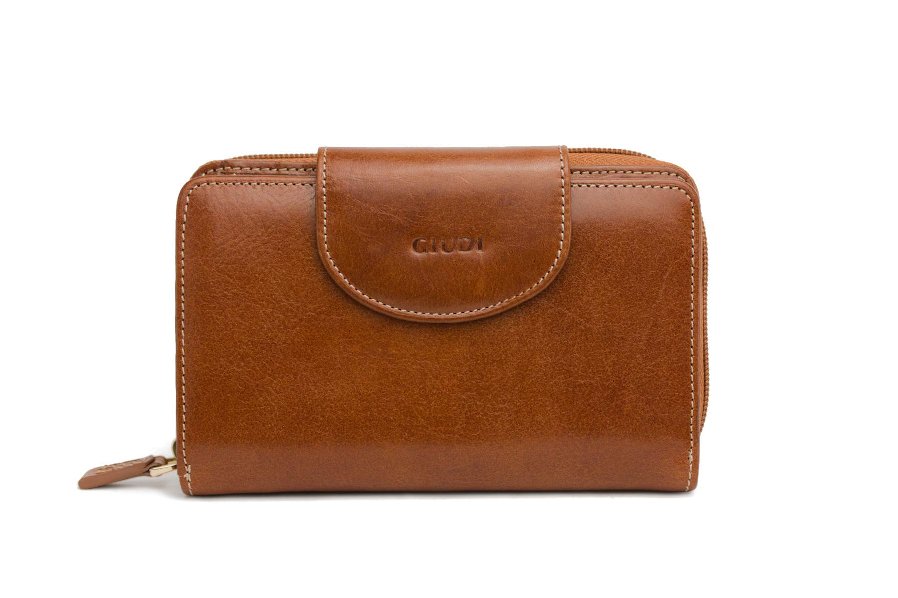 GiudiWomen's Leather Wallet Cognac Genuine Leather Medium