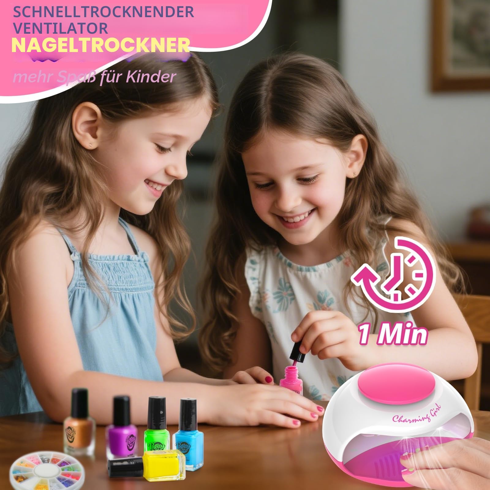 LemonDream Nagelstudio Kinder Mädchen Geschenke Mädchen 7-12 Jahre Nagellack Kinder Spielzeug Geschenke Schminke für Geburtstag Weihnachten Halloween Party