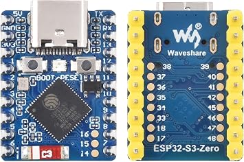 waveshare ESP32-S3 Mini Development Board with Pre-Soldered Header,2.4GHz Wi-Fi,Bluetooth 5 Support,Based on ESP32-S3FH4R2 Dual-Core Processor,240MHz Running Frequency, USB Type-C Port