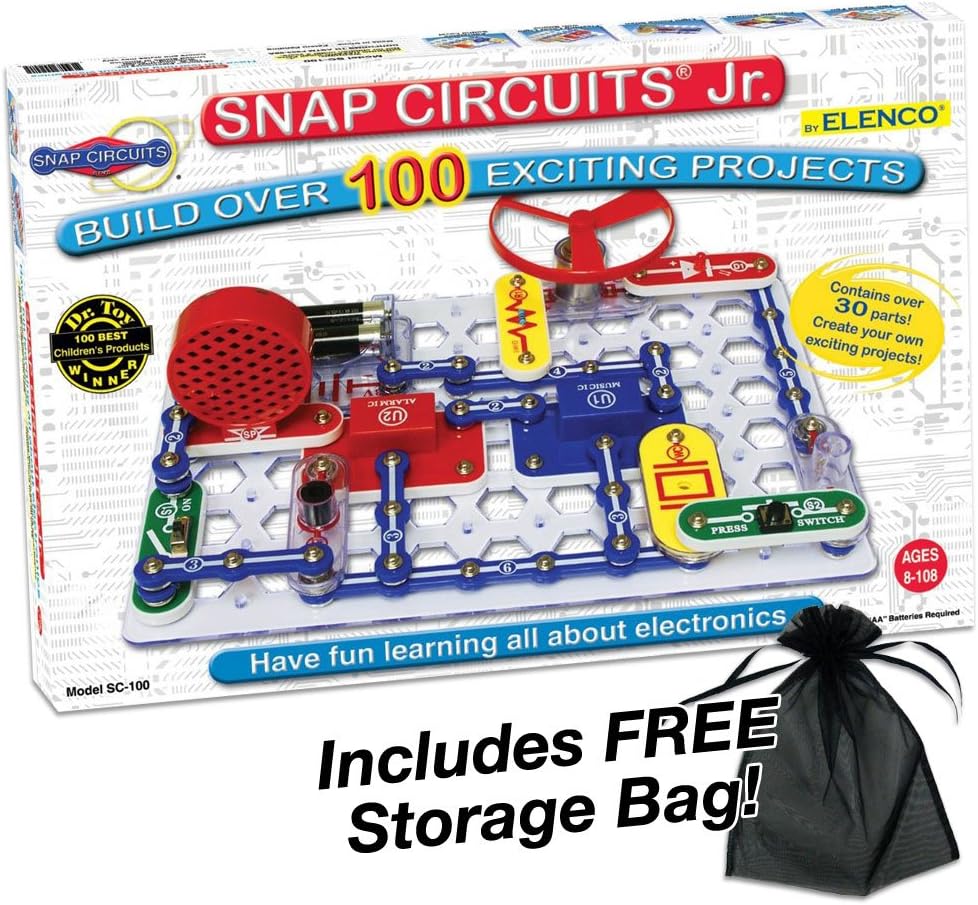 Elenco Electronic Snap Circuits, Jr. Kit with Free Storage Bag