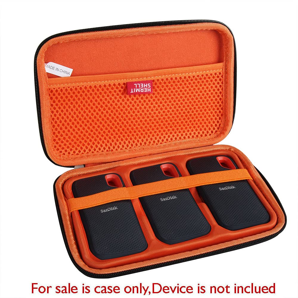 Hermitshell Hard Travel Case for SanDisk 500GB / 250GB / 1TB / 2TB Extreme Portable SSD (Case for 3 Hard Drives)