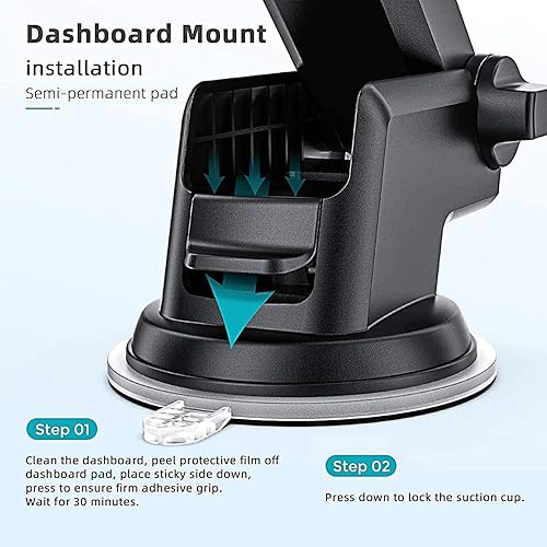 Miniatura 4 de Soporte de teléfono con ventosa 3 en 1 para parabrisassalpicaderoventilación de aire, soporte de teléfono para automóvil con almohadilla de gel