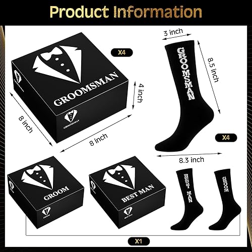 Miniatura 2 de Leumoi Juego de 36 cajas de regalo para padrinos de boda, caja de acero inoxidable, vasos de chupito, botella de cerveza, abretarjetas, gafas, gafas