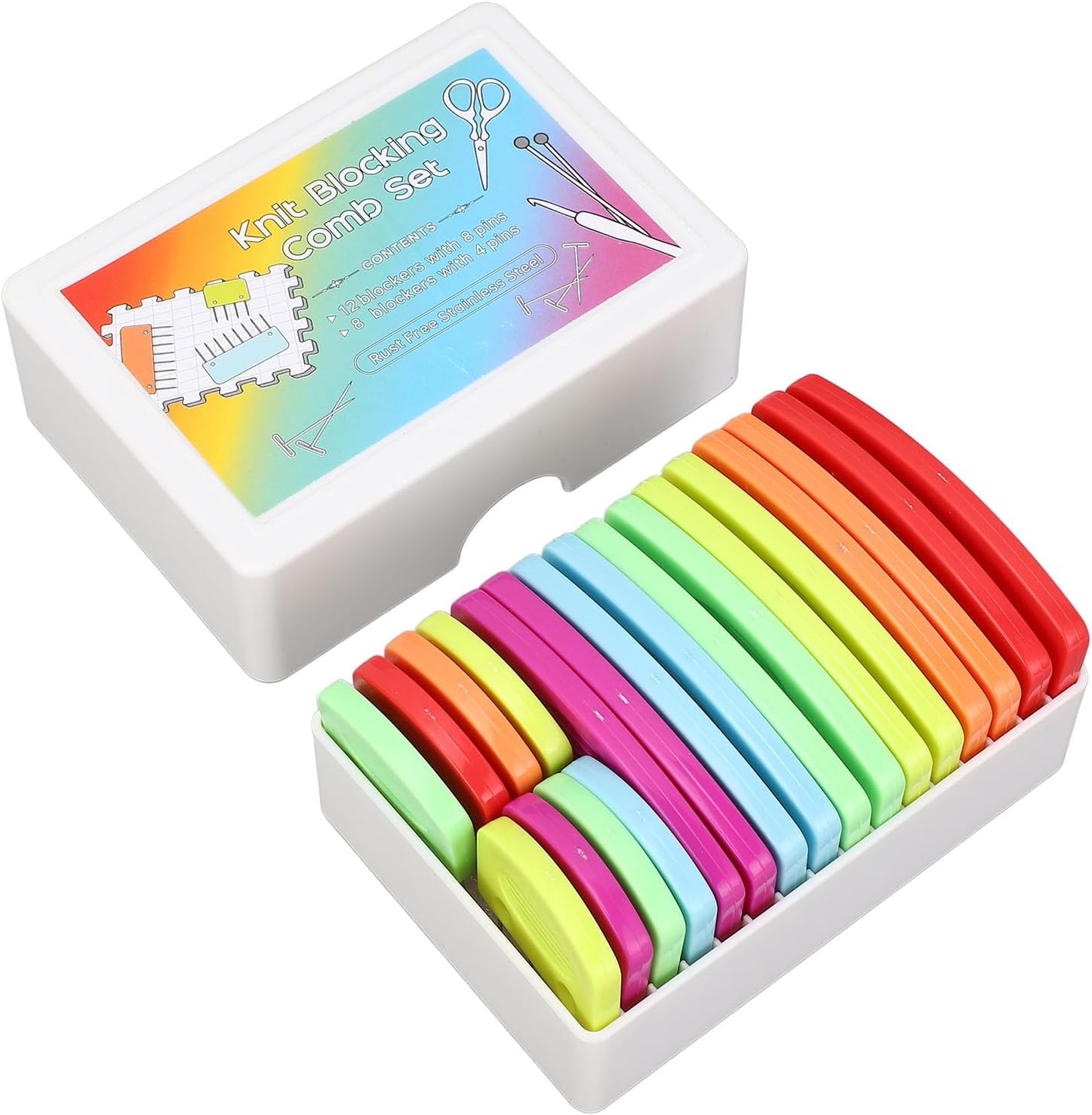 Knit Blocker Plastic and Stainless Steel Multifunctional Knit Crochet Blocking Comb for Handcraft