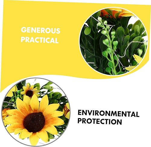 Miniatura 9 de Guirnalda de girasoles con luces para puerta de Acción de Gracias, coronas de girasol, coronas de girasol para puerta delantera, corona de puerta