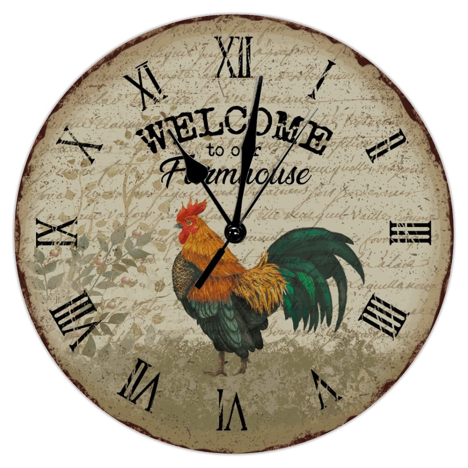 Horloge murale pour buanderie et chambre style vintage campagnard