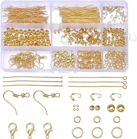 Amazon Housweety Tピン ヒートン フックピアスパーツ カニカン 丸カン 基礎金具セット 金色 収納ケース アクセサリー 手芸材料 手作り パーツ 連結 接続 金具 アクセサリーパーツ 通販