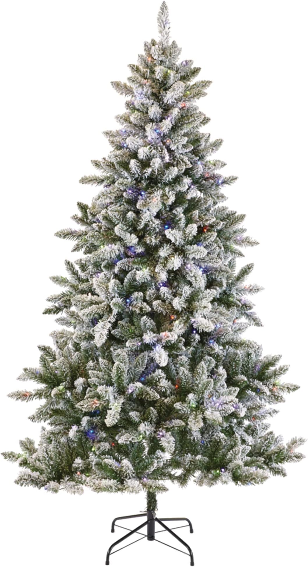 Flexible Flyer 7.5 Ft Flocked Christmas Tree Prelit. Wide