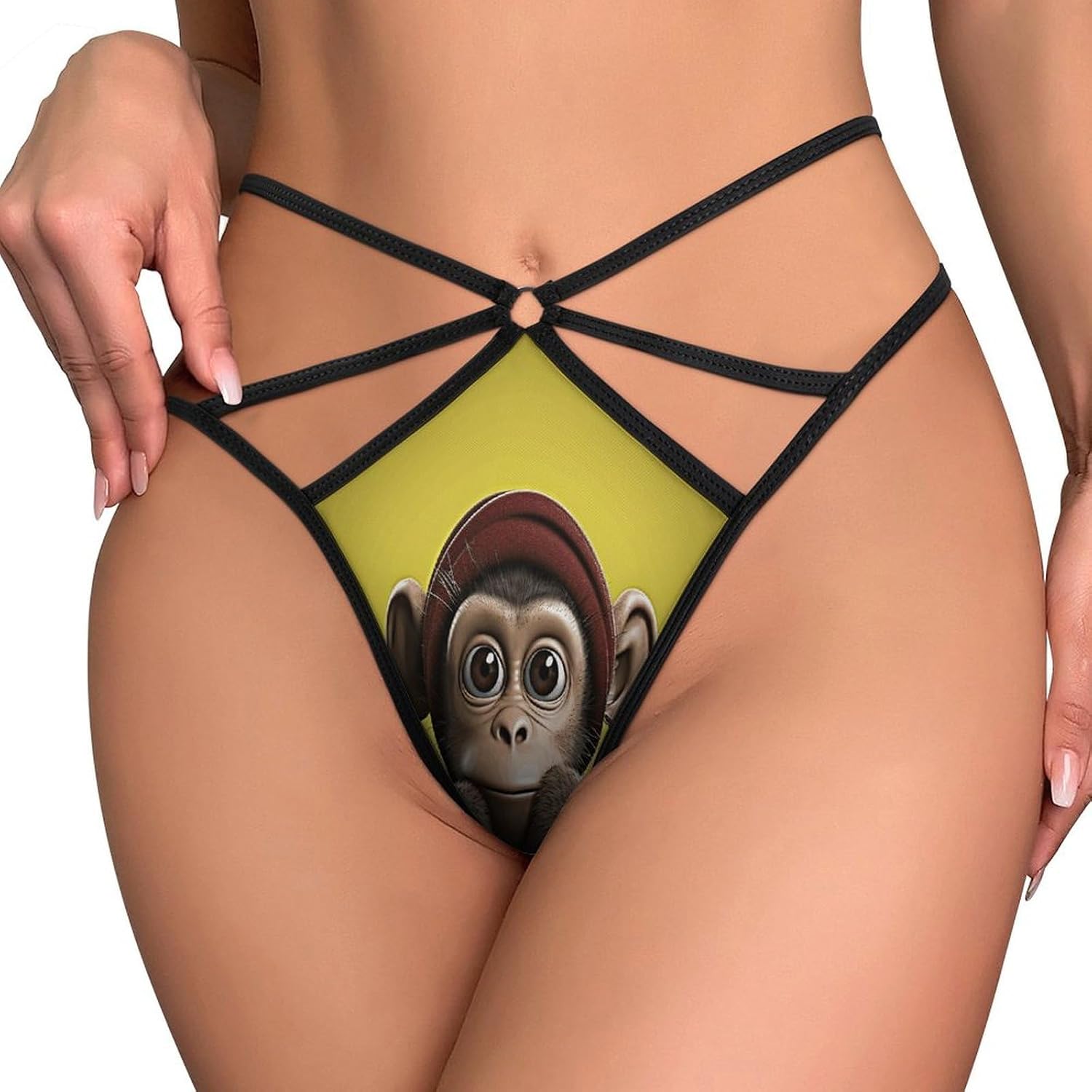 Women's Sexy G-String Thong Panties, Sheer Mesh T-back Underpants | Curious Monkey Breathable Stretchy Low Rise Underwear, Comfort Soft No Show Panties for Date Night, 3X-Large
