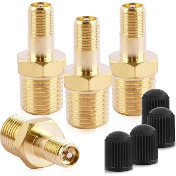 Tank Valve 1/4 inch BSPT Light Compressor Valves 4 Pieces Tank Filling Valve Air Compressor Valve Brass Tyre Air Compressor Car Valve Tank Filling Valves Test Valve Tyre Valve Rim Valves