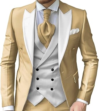 Mens 3 Piece Suits Slim Fit Tuxedo for Men Wedding Prom Suits Fashion Formal