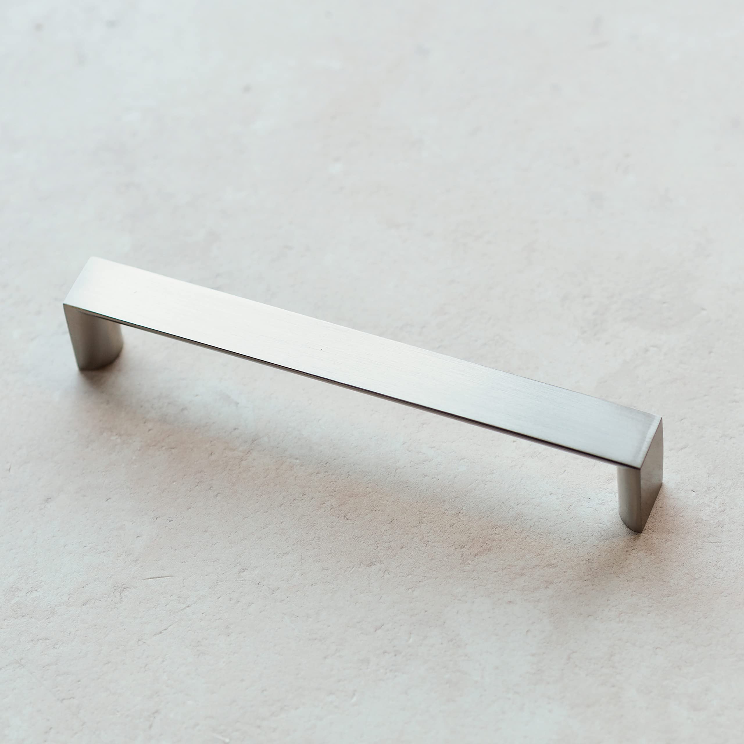 Caja de 20 x 160 mm Mango cuadrado en D de níquel cepillado para gabinetes de cocina | Dormitorio | Cuarto de baño | Muebles | Armarios