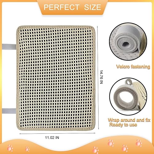 Miniatura 3 de Rascador de uñas para gatos, almohadilla para rascar para gatos envuelta alrededor de un poste rascador de gato, lima de uñas para gatos con grano