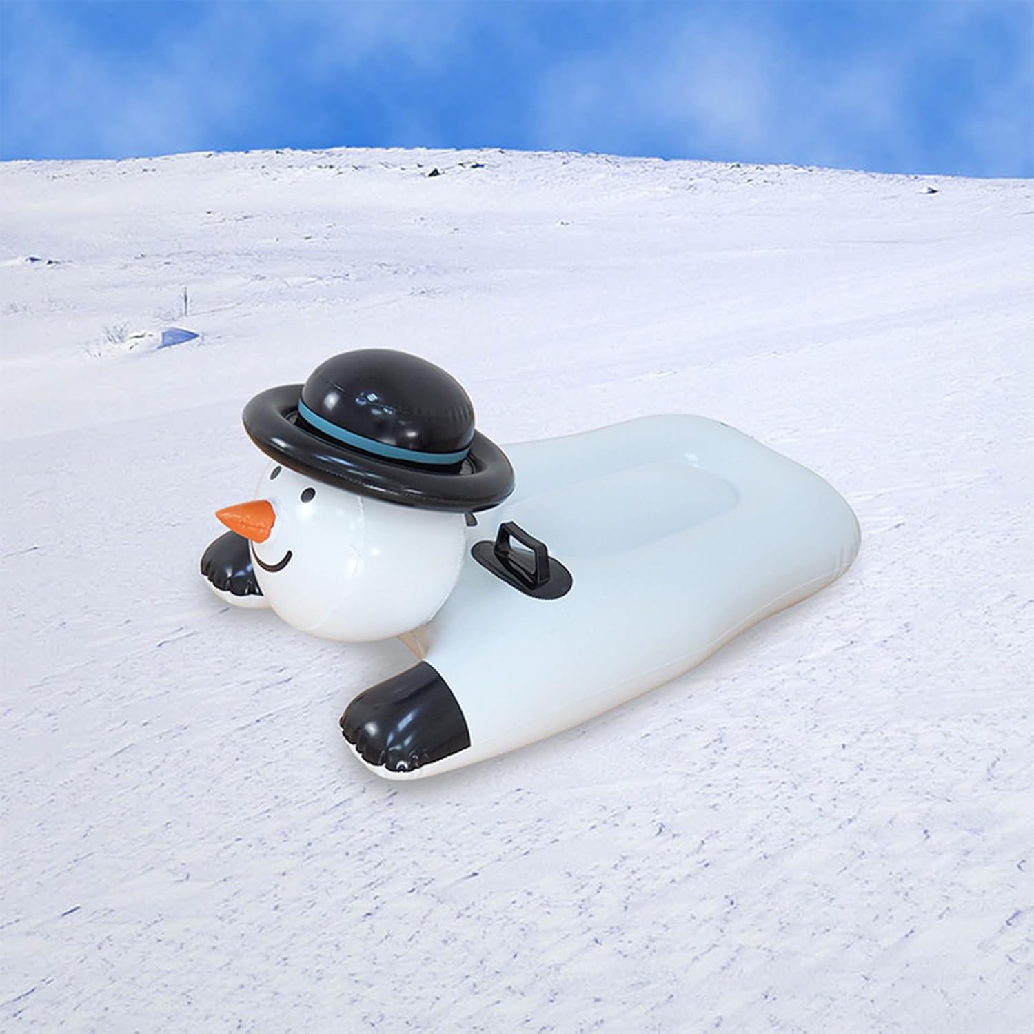 Snow Tube Inflatable Snow Sled with Double Handle Inflatable Ski Board Snowboard Foldable Snow Sled for Adult and Kid