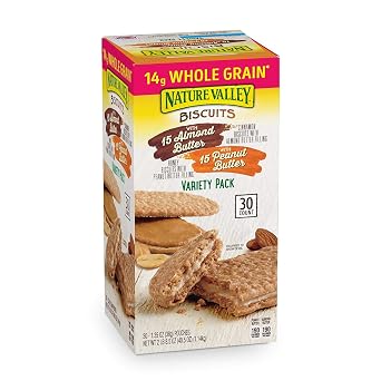 Nature Valley Biscuit Variety Pack 30 x 1.35 Oz, 40.5 Ounce, 30 Count Pack of 1