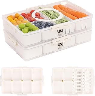 Stackable Snackle Box Container with 2 Lids, 14 Compartments - BPA-Free ...