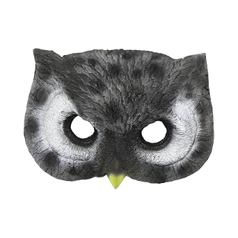 Colaxi Owl Mask Eye Mask Cosplay Headgear Props Half Face Mask Animal Mask for Adult Men Women Stage Performance Carnival Animal Theme Party, Gray