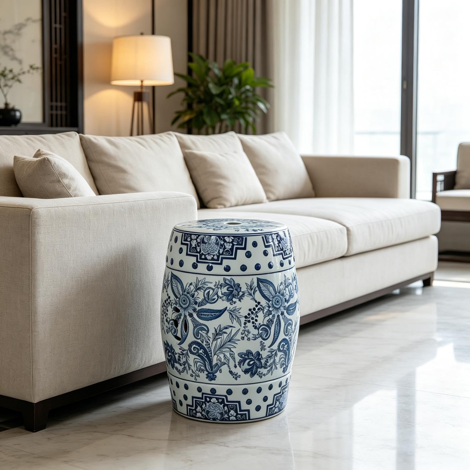 Ceramiczny Stołek Ogrodowy Chinoiserie Na Zewnątrz Dekoracyjny Stołek Na Perkusję Kryty Stolik Na Zewnątrz Stojak Na Rośliny Do Ogrodu Patio Balkon Salon Łazienka