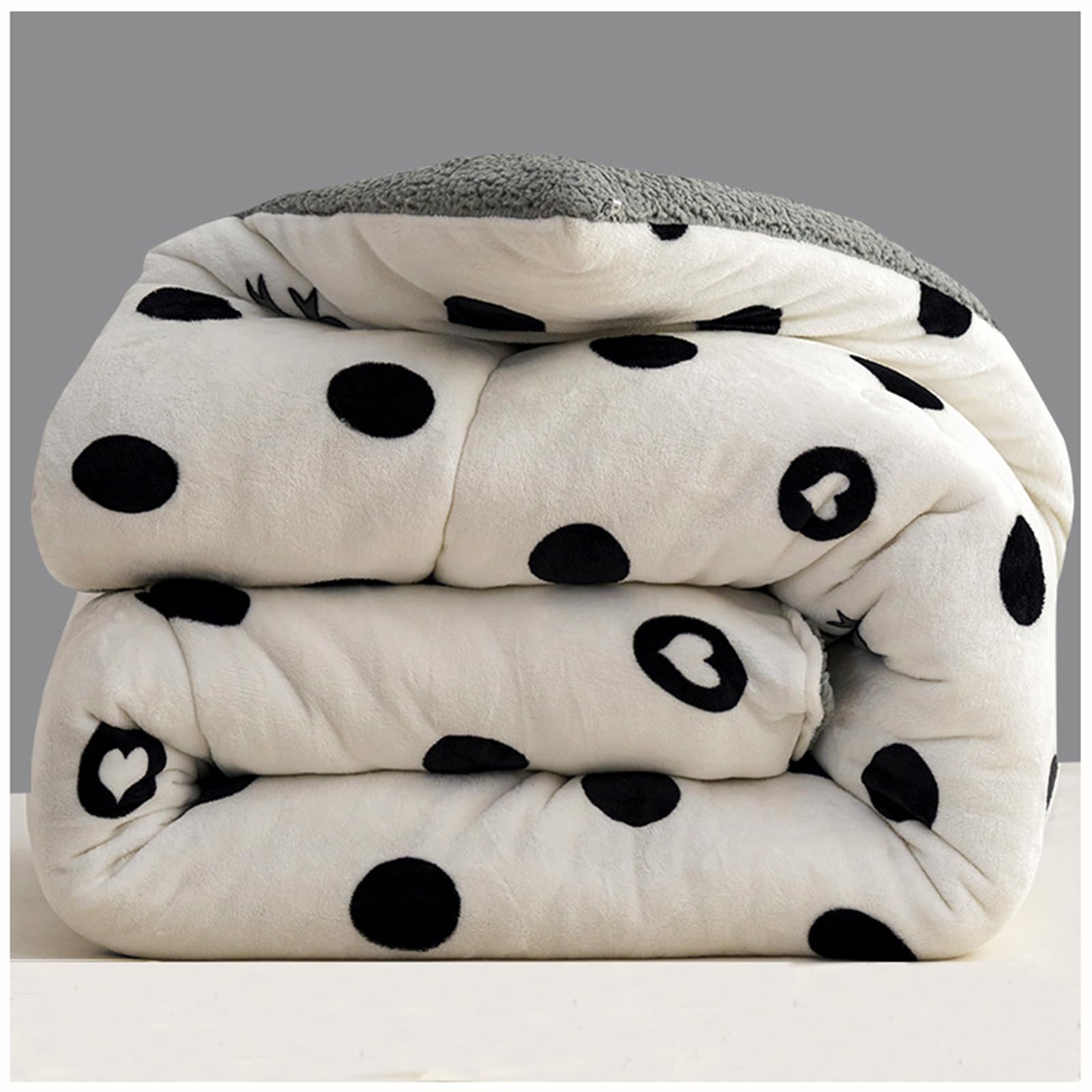 ZTGL Autumn and Winter Flannel Blanket, Thickened Soft Insulation Lamb Cashmere Quilt, Fluffy Double Sided Milk Velvet Comforter Core, Lightweight Duvet,G,200x230cm(5.0kg)