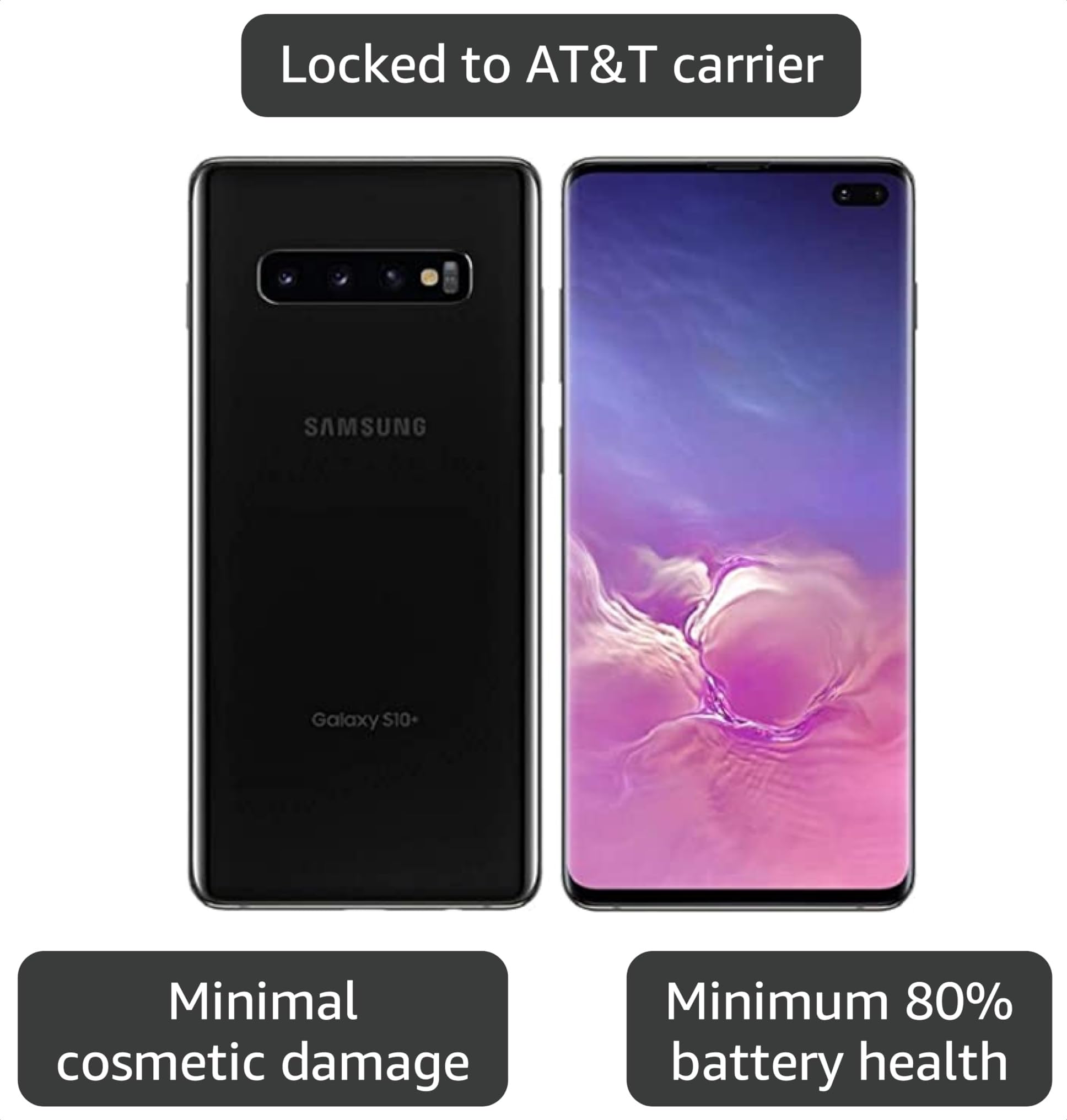Amazon.com: Samsung Galaxy S10+, 128GB, Prism Black - AT&T
