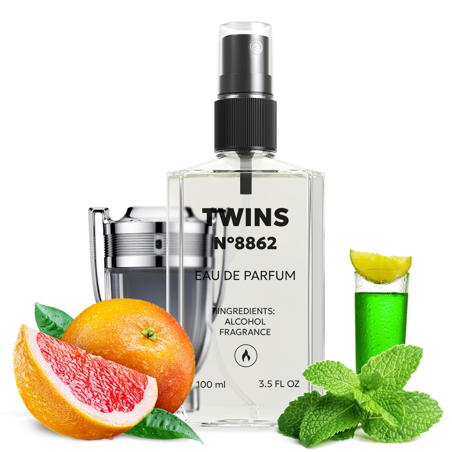 TWINS Impression of Invi Platinum | Perfume for Men Eau de Parfum | No.8862 | 3.4 Fl Oz / 100 ml