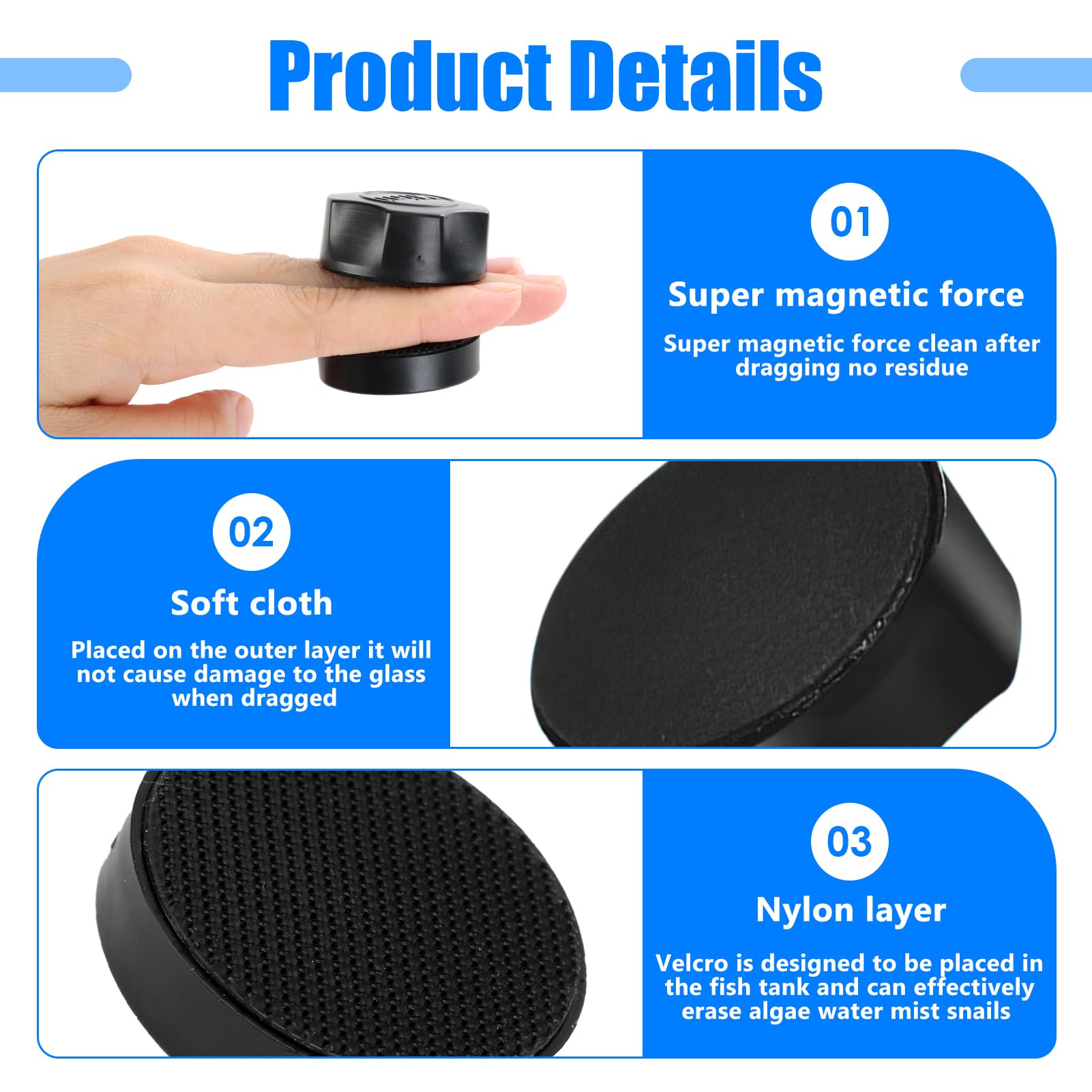 Fuitke Aquarium Glass Magnetic Cleaning Brush - Image 4