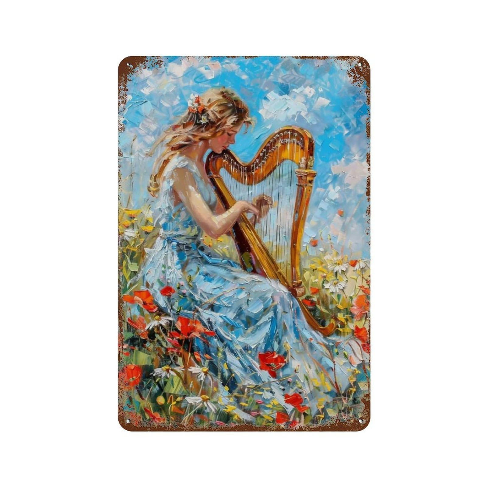 Hduryeyryy Multicolour Pastoral Melody 04 Wall Retro Iron Vintage Art Metal Tin Sign Poster Modern Home Cofffee Club Art Bar Shop Decor 30X20cm