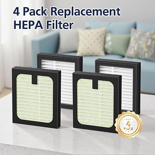Miniatura 7 de Paquete de 4 filtros HEPA de repuesto para lavadora de biberones Baby Brezza Pro, filtración de alto rendimiento para filtro de aire y polvo