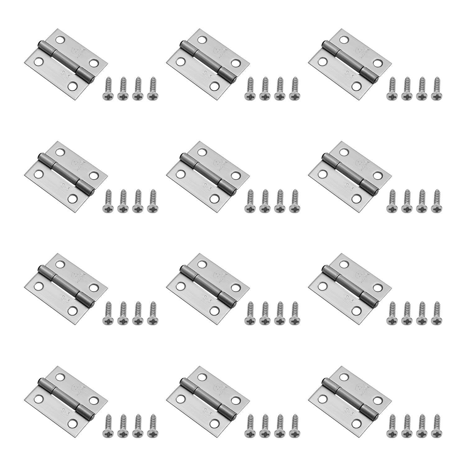 Nvsfzgiyg One Color Hinge,Hinges,Hardware,Cabinet Drawer Door Stainless Steel Butt 1.5" Length 2Pcs/ 4Pcs/ 6Pcs/ 8Pcs/ 10Pcs/ 12Pcs