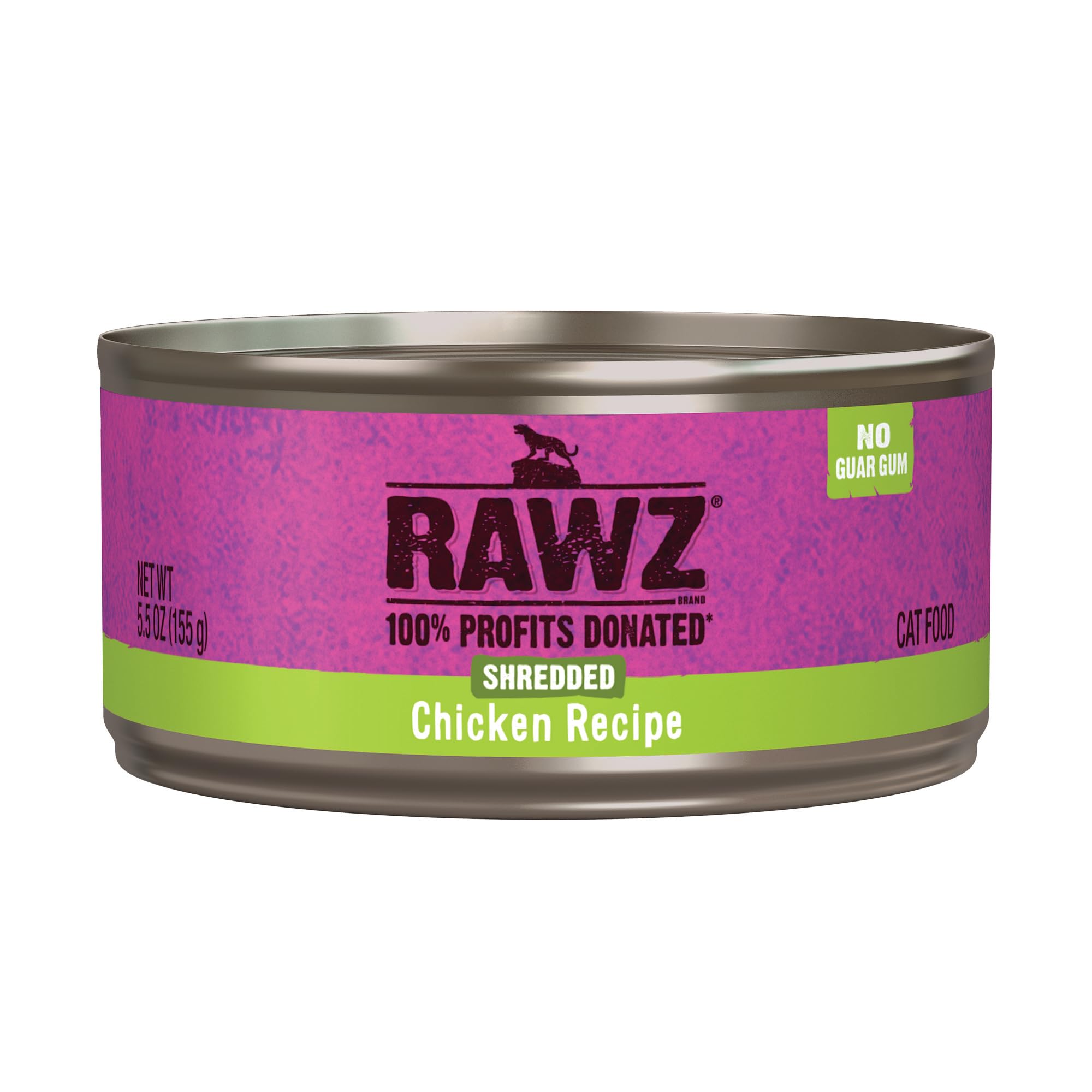 Rawz Natural Premium Shredded Canned Cat Wet Food - Made with Real Meat Ingredients No BPA or Gums - 5.5oz Cans 24 Count (Chicken)