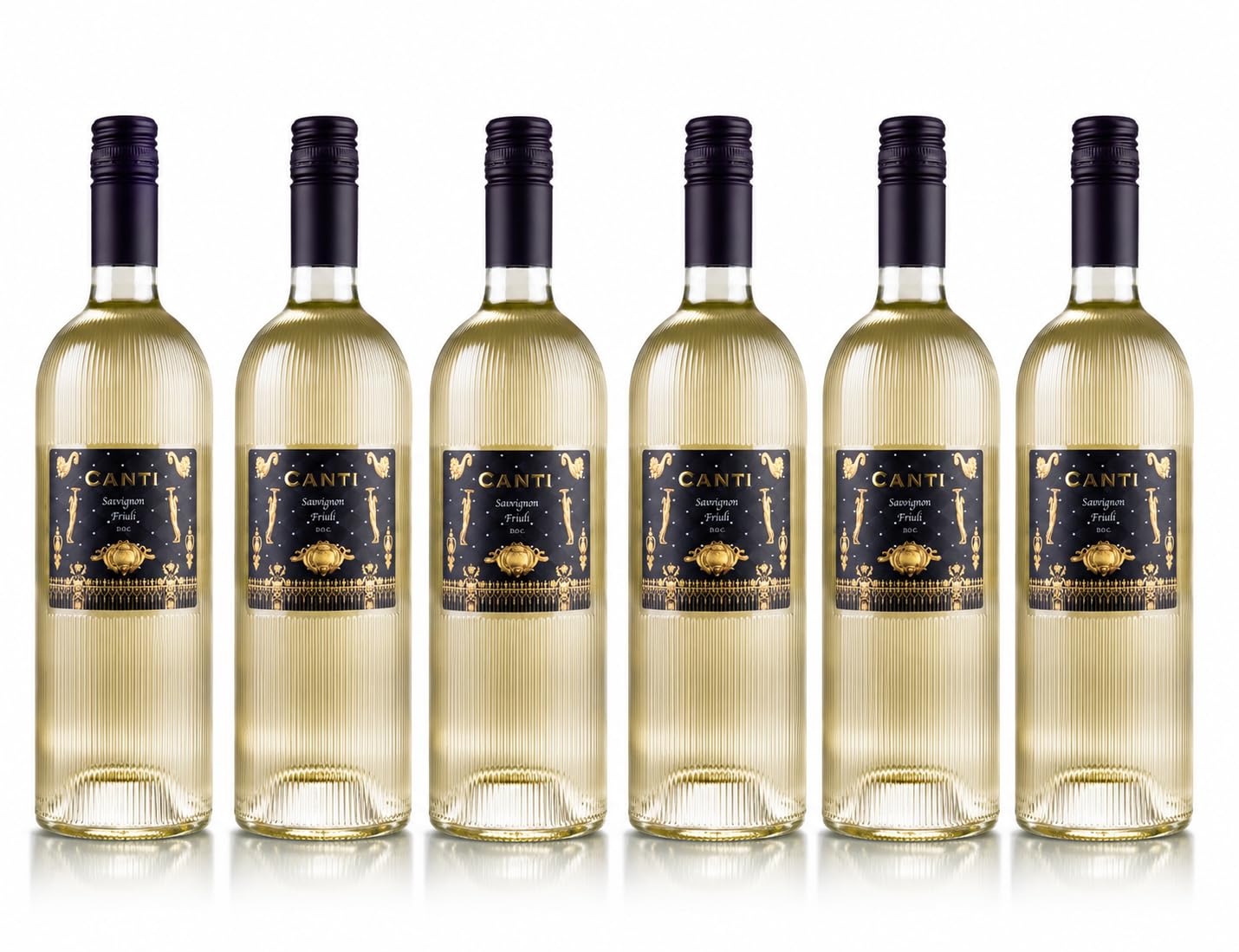 Canti - Vino blanco italiano Sauvignon D.O.C. Friuli, sabor pleno y redondo con paladar aromático, 6 x 750 ml