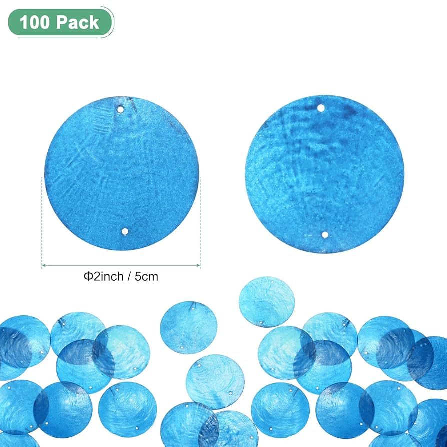 Shell Charms 100-Pack Round Shells Pieces, Inch Natural Shells