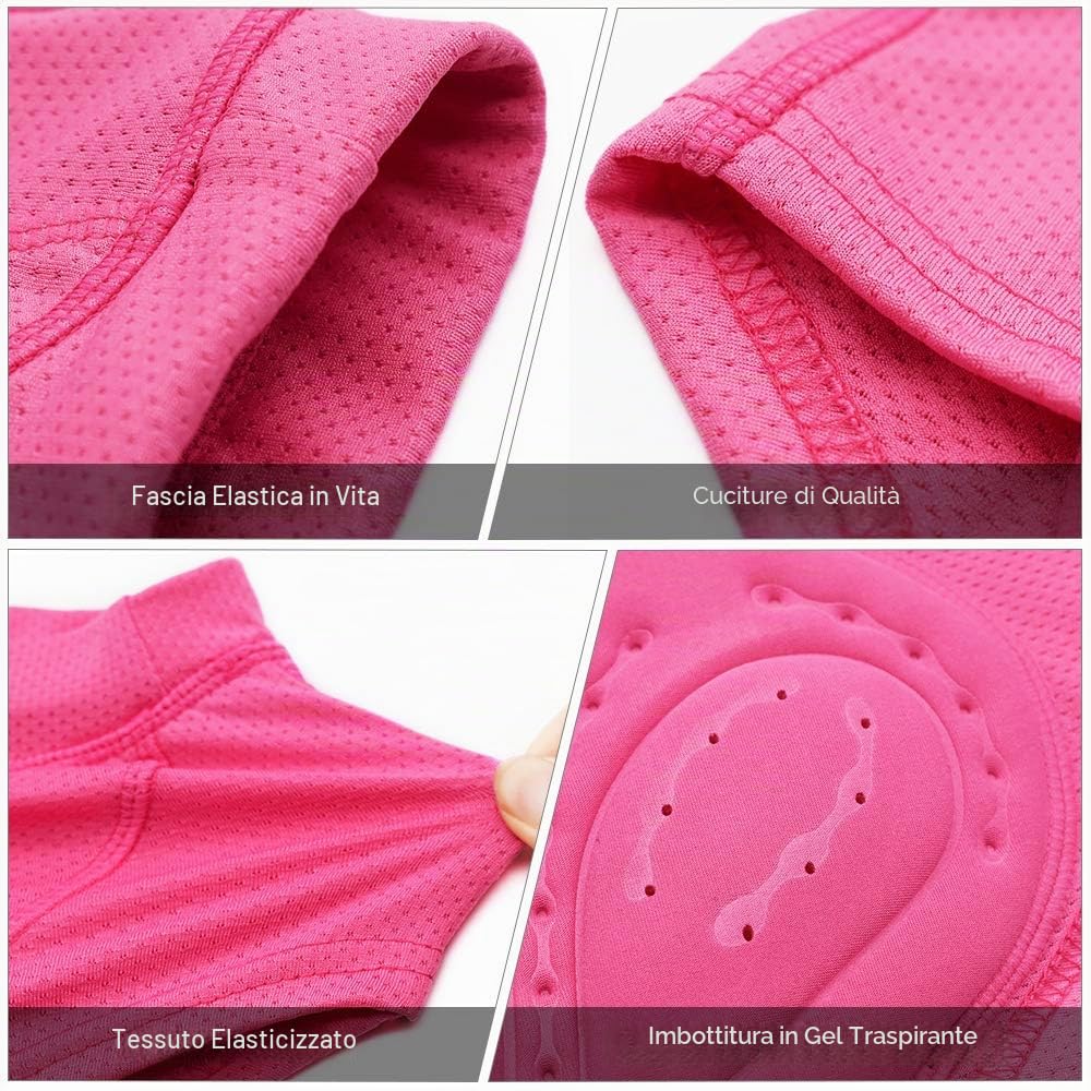 Lixada Donne Ciclismo Biancheria Intima 3D Gel Imbottito Traspirante Maglia MTB Ciclismo Equitazione Bici Biancheria Intima Pantaloncini