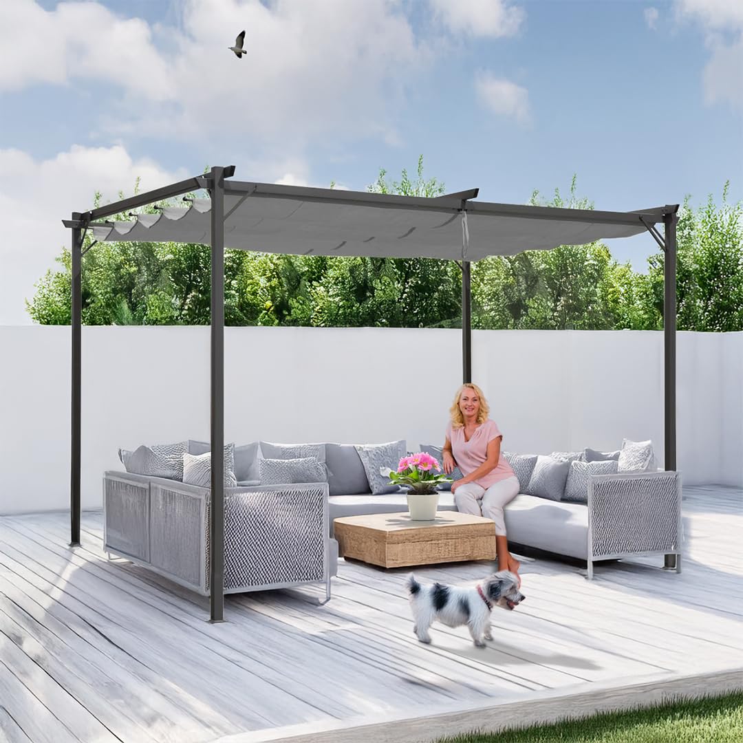 Grindi - Pavillon Garten - Terrassendach - Sonnensegel - Irda I 2,9x2,9m - wasserdichtes & stabiles Sonnenschutz für Terrasse und Freistehender - Gartenpavillon - Terrassendach