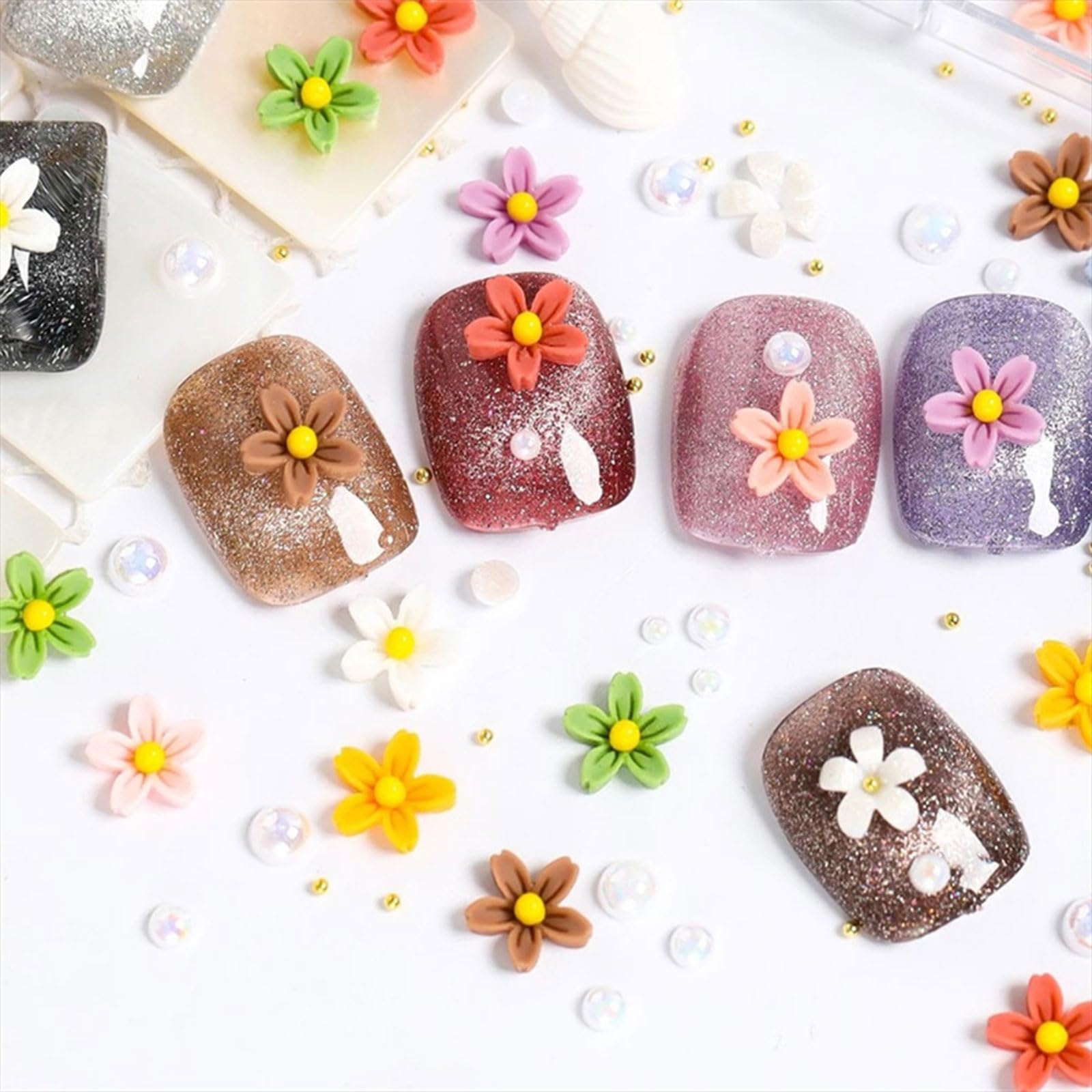300 Mini-Harzblumen Zum Basteln – 0,5–0,8 Cm, Bunt, Für Schmuck & Deko