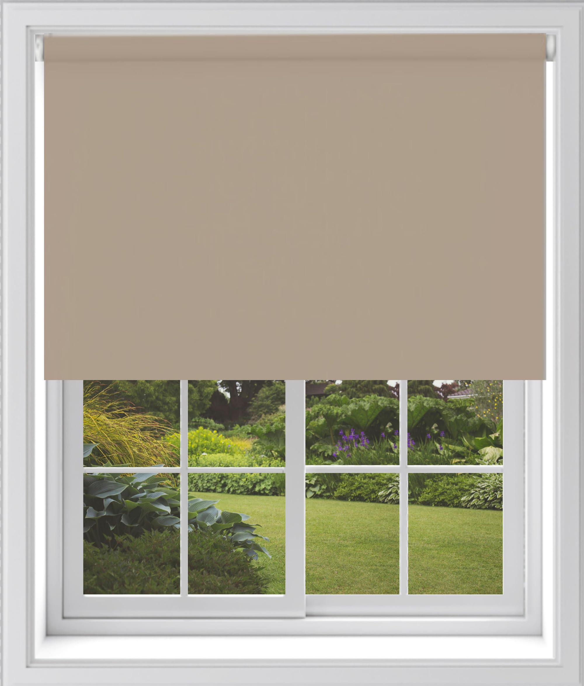 Caecus Cappuccino Blackout Roller Blinds Made To Measure Window Blinds Easy Fit Child Safe Thermal Properties Home Office Fitting Included Up To 90Cm Width X Up To 210Cm Drop