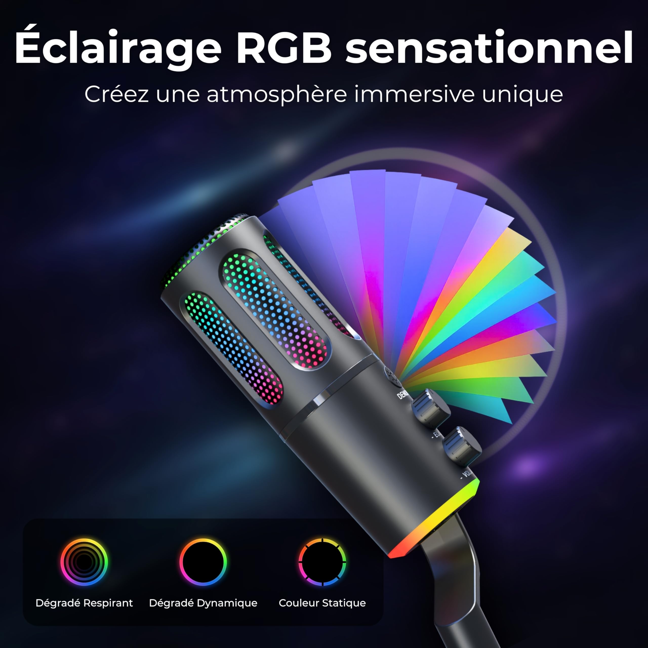 The G-Lab K-Mic Neon - Microphone USB Cardioïde RGB Réduction ENC