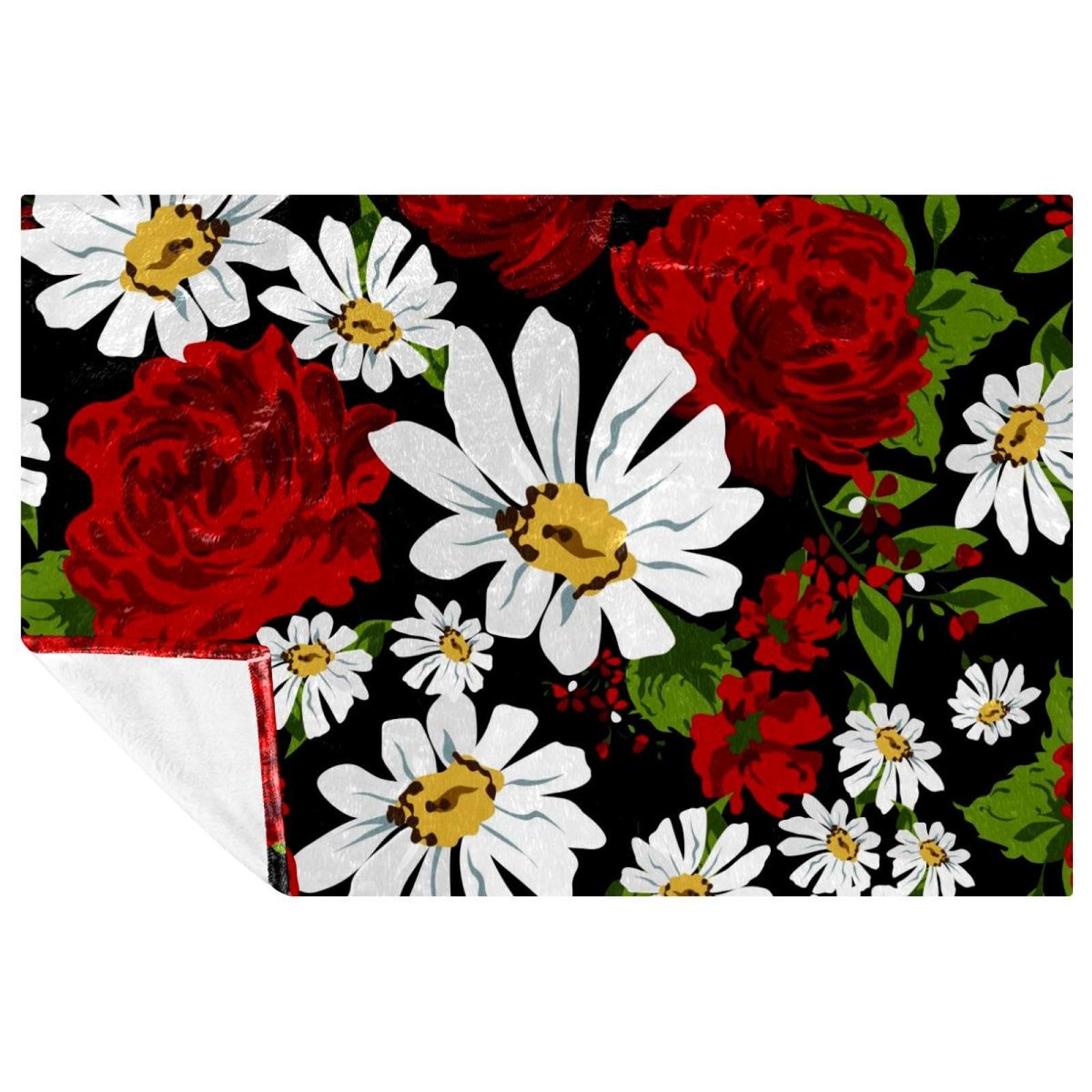 Couverture douce fleurs sauvages contre le froid sur le lit, le canapé et en voyage