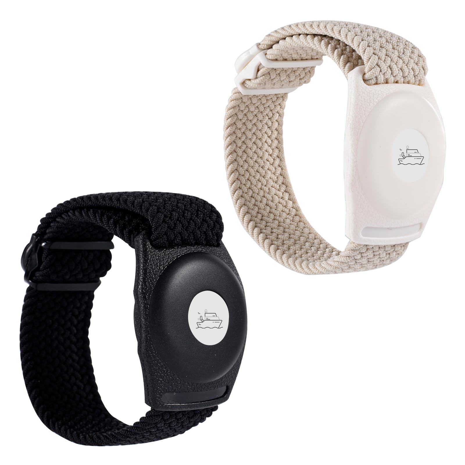 2pcs Holder for Princess Cruise Medallion Adjustable Braided Bracelet Comfortable Wristband Men Women Compatible with Princess Medallion Holder Accessories (White