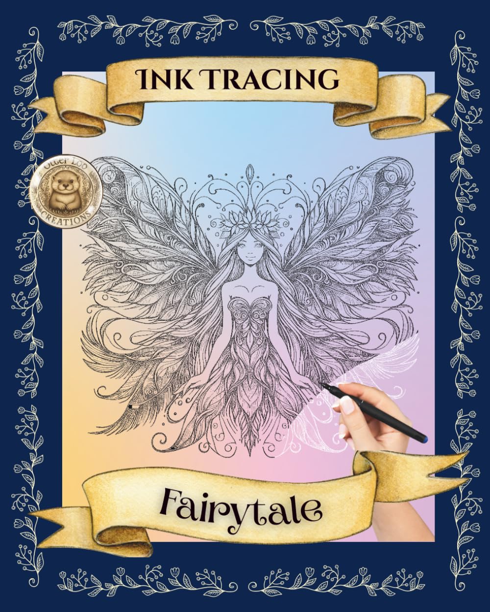 Ink Tracing Reverse Coloring Book: Whimsical Fairytales