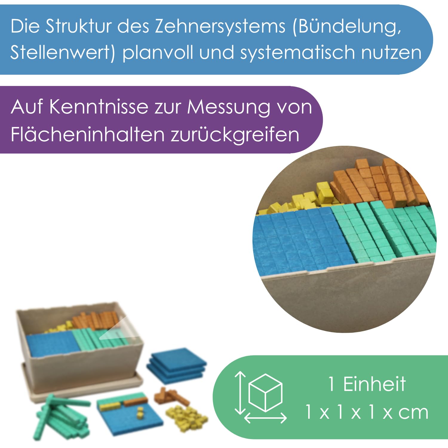 WISSNER® RE-Wood Farbiger Dienes Klassensatz (452 Teile) – Lernspielzeug