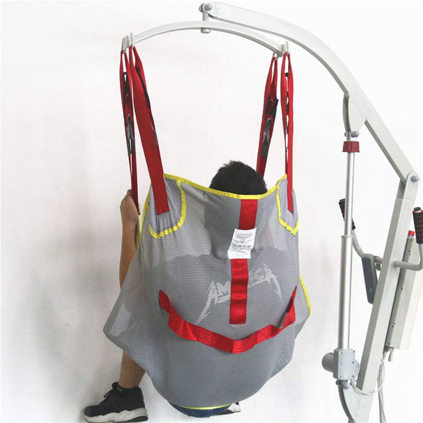 Arnés de elevación de piso de malla de cuerpo completo con abertura para inodoro, arnés de transferencia, arnés de elevación médica para pacientes, cojín de transferencia de cuerpo completo para
