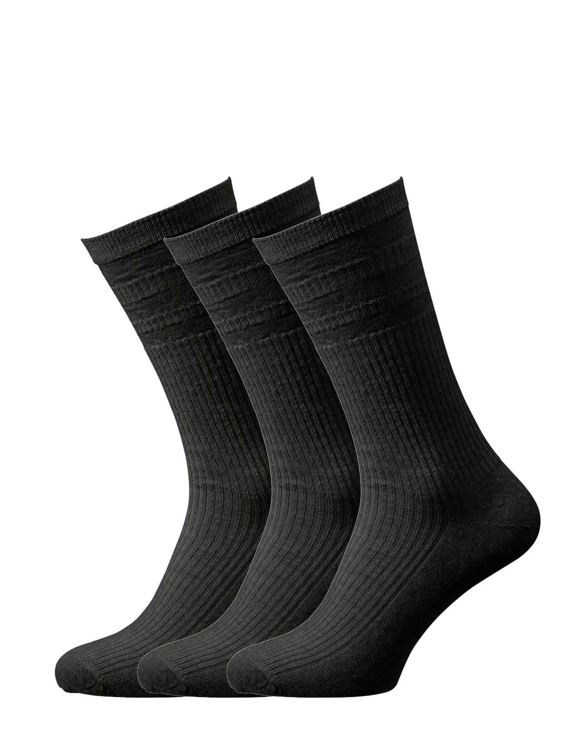Hj Hall Men's Wide Fit Soft Top Wool Rich Socks Black 6-11