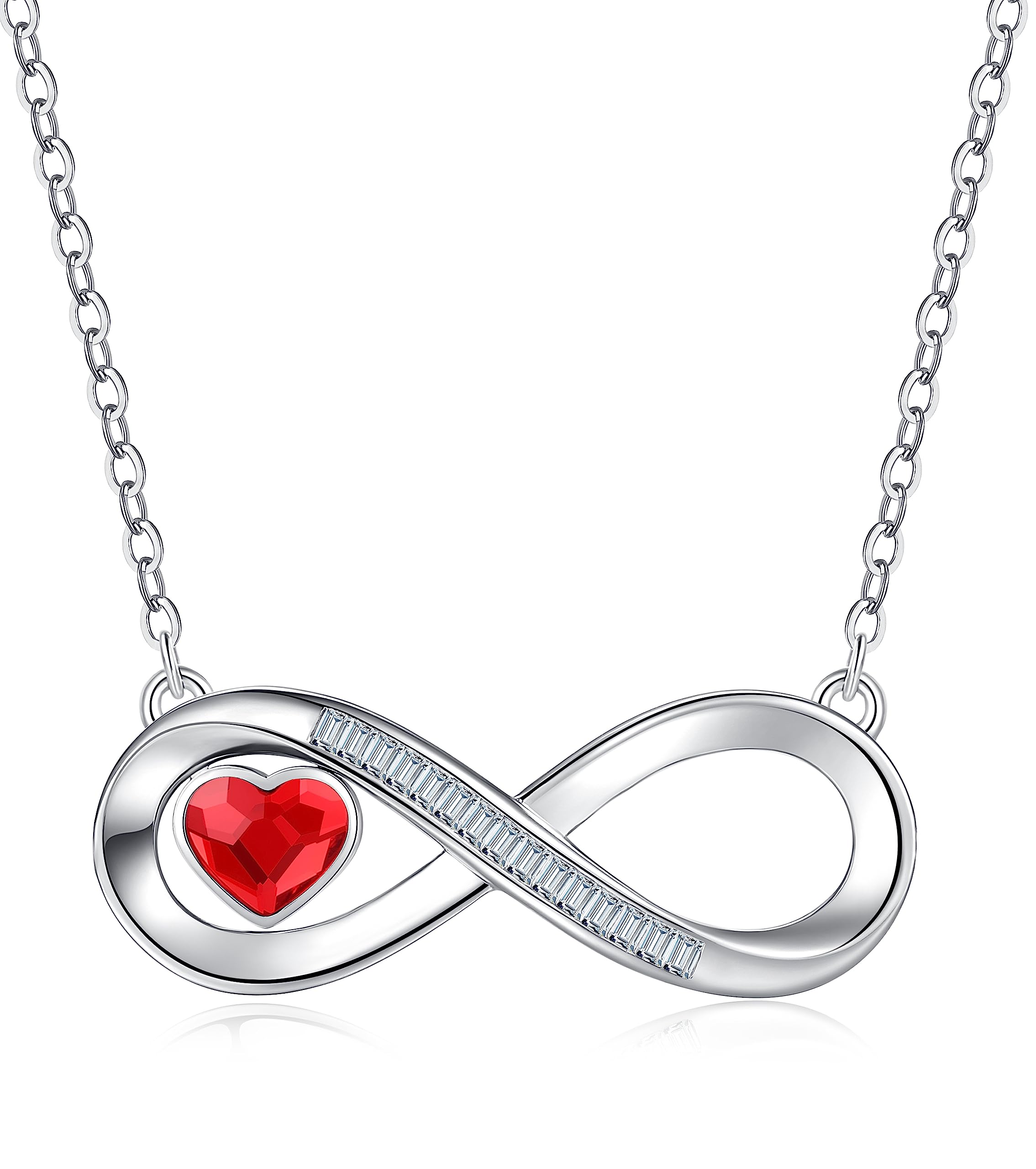 LOUISA SECRET Regalo Natale Collana Donna in Argento 925, Ciondolo a catena di Cristallo con Zirconi, Compleanno San Valentino Festa della Mamma Regalo gioiello per la donna Migliore amica