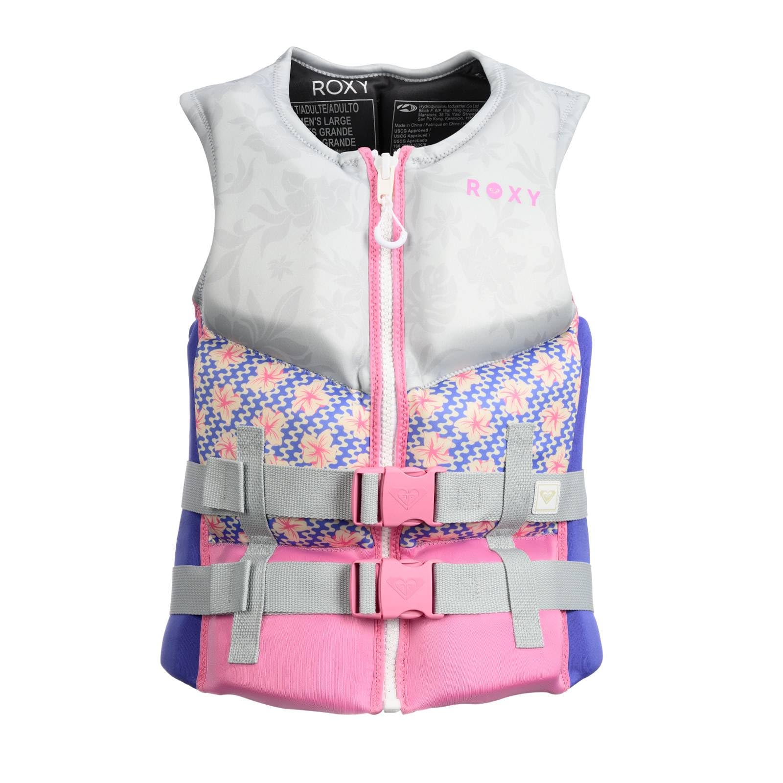 ROXY Women's Life Vest, USCG and Transport Canada Approved Type III PFD, Evoprene CGA Life Jacket for Jet Skiing Wakeboarding Rafting Sailing Surfing Boating Water Sports